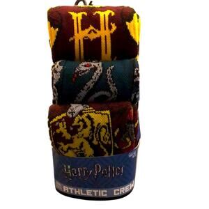 Harry Potter 3 Pair Athletic Crew Socks NWT Wizarding World Fandom